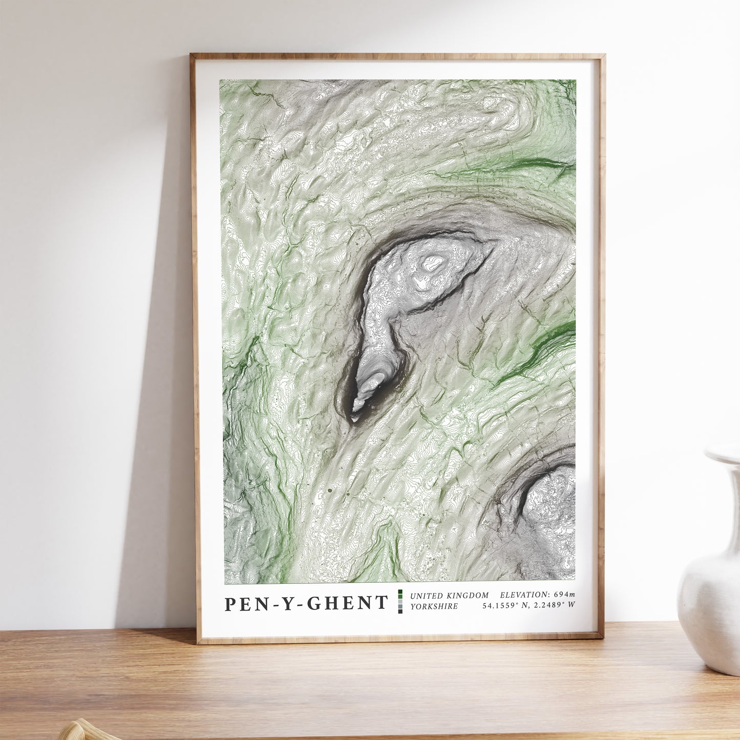 Pen-y-Ghent Map Print Yorkshire 3 Peaks Poster