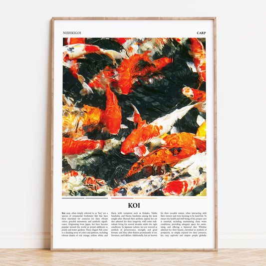 Koi Carp Fish Japanese Style Poster Print