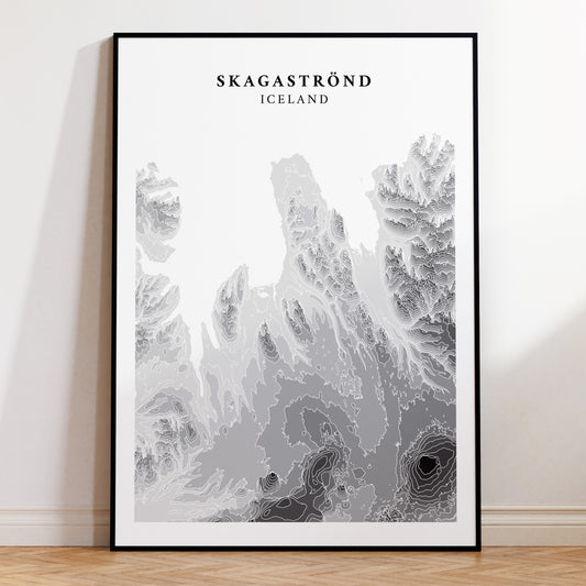 Skagaströnd North Iceland Topographic Map Print