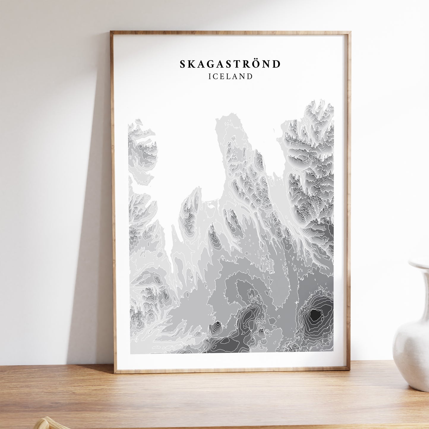 Skagaströnd North Iceland Topographic Map Print